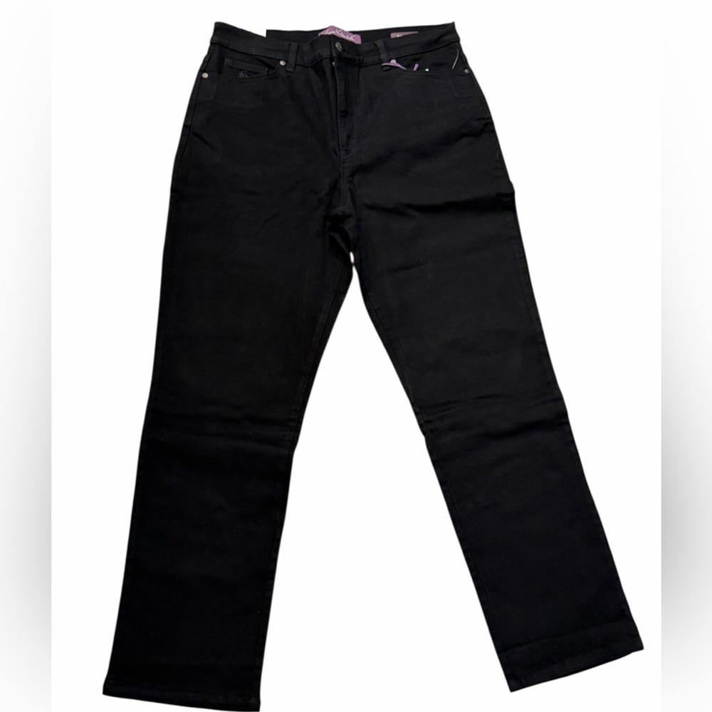 Gloria Vanderbilt Women's Amanda Stretch Denim Jean ORIGINAL SLIMMING BLACK 14